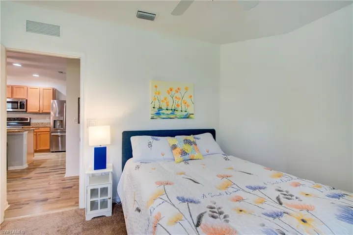 The guest bedroom is centrally located for convenience