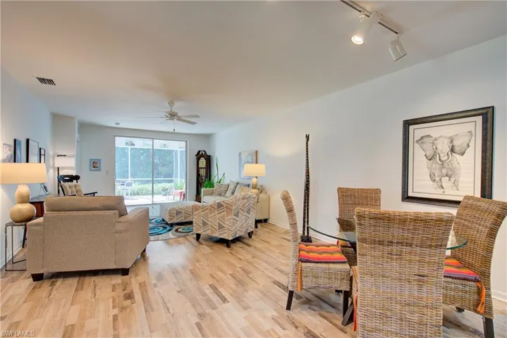 The Great Room with volume ceilings includes a spacious dining area