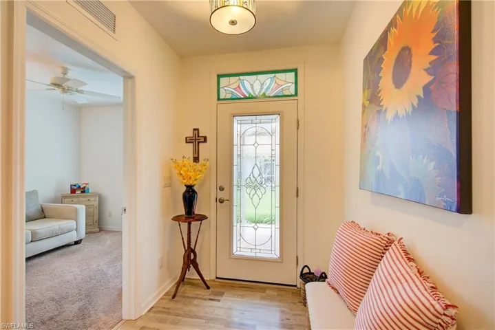 A substantial 7' x 5' entry with room to sit