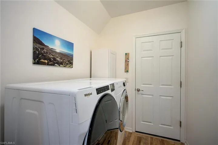 The laundry room is in the home. Making life a lot cooler!