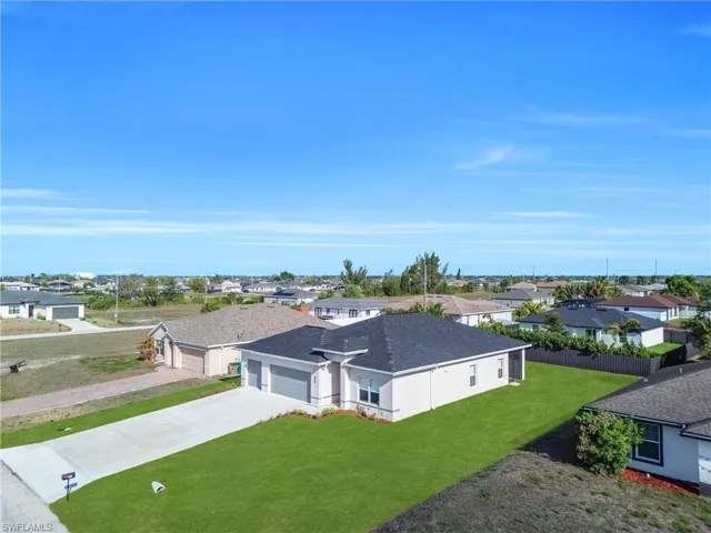 Aerial view of residential area