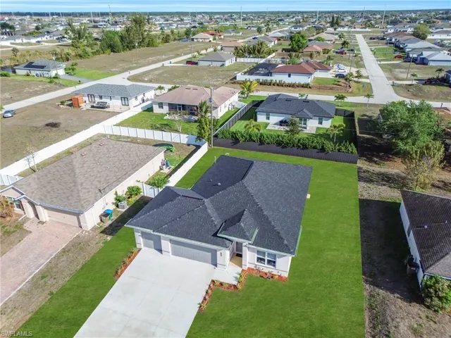 Aerial view of residential area