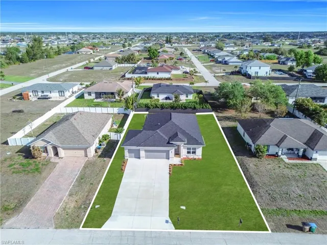 Aerial view of residential area