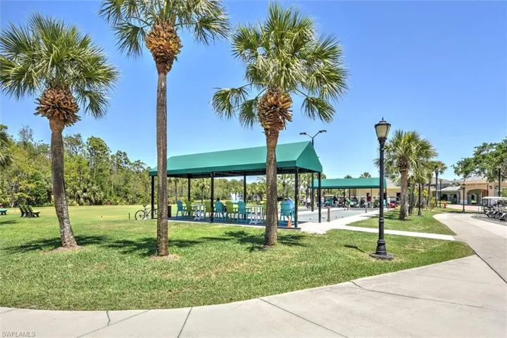 View of outdoor sports area with covered pergola!