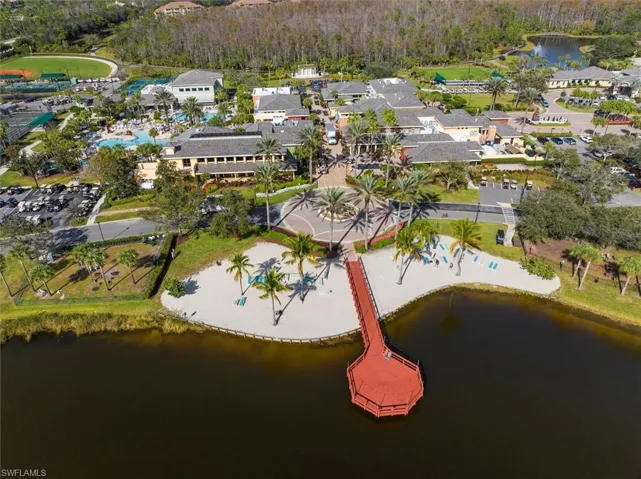 Aerial view featuring private beach and boardwalk!