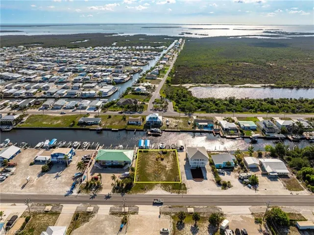 Bird's eye view of a large body of water
