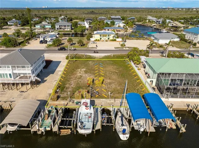 Drone / aerial view of a nearby body of water