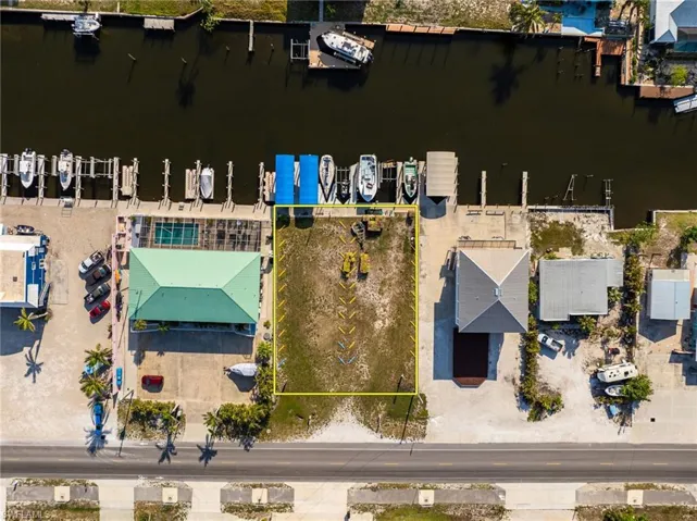 Bird's eye view of a nearby body of water