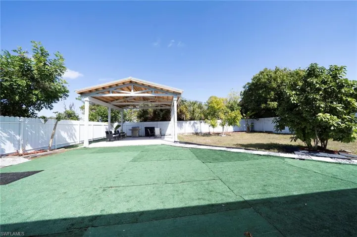 View of pool with patio surround and a fenced backyard