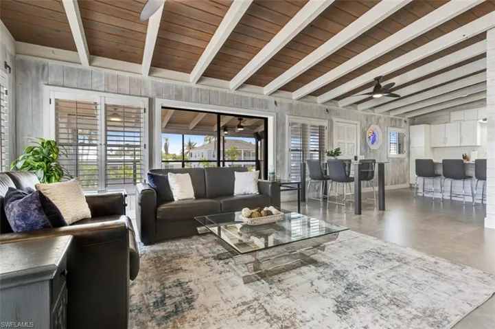 Seamless extension between the kitche, living, dining, and outdoor space