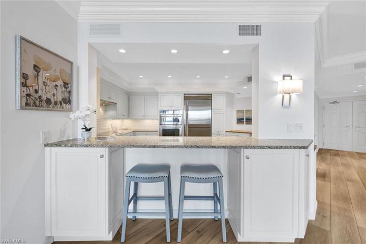 Breakfast Bar with Custom Cabinets ~ Deep Drawers and Shelving