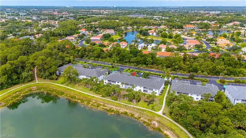 Drone / aerial view of a nearby body of water