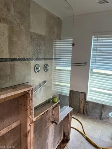 Bathroom with crown molding