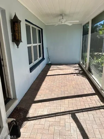 View of patio / terrace featuring ceiling fan