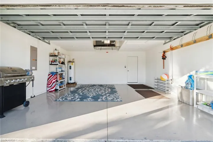 2 car Garage with painted floors.