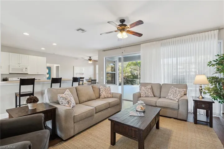 Living room showcasing inviting & comfy furniture.