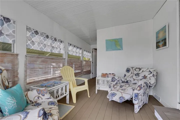 Sunroom with a deck