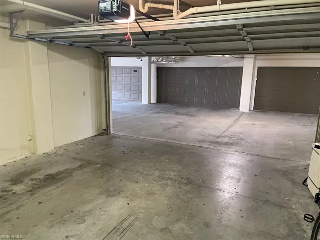 Garage has dehumidifer for summer storage.