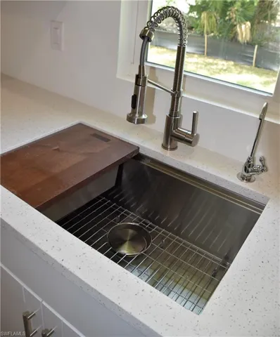 Work station Kitchen sink with quartz counter tops