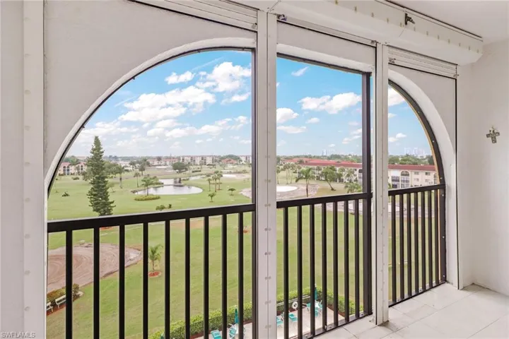 One of 6 pools in front of the building.