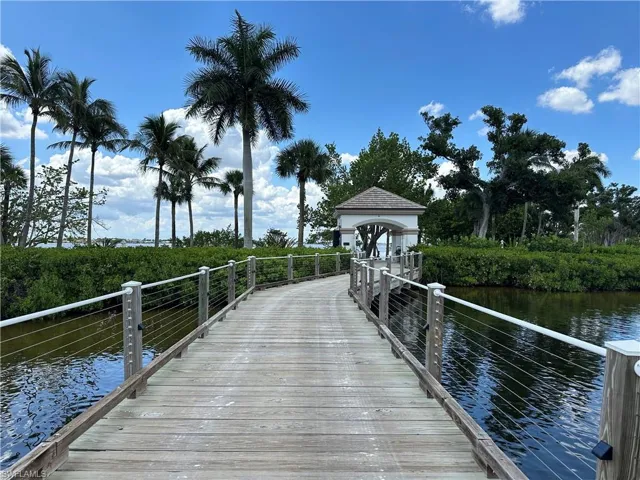 Pier leading to the private beach