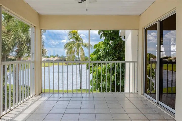 Lanai with lake view