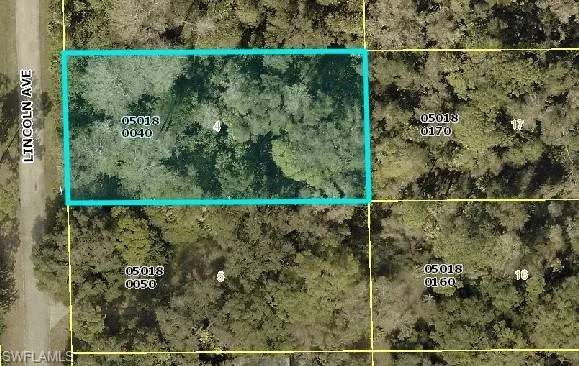 Aerial overview of property's location with property boundaries highlighted