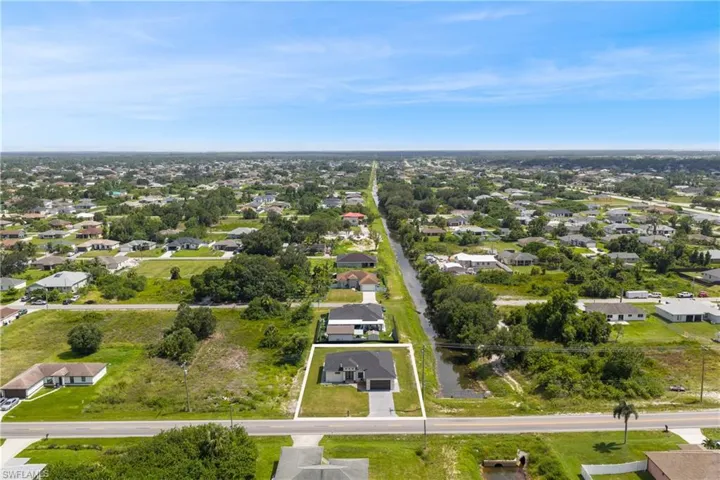 Aerial perspective of suburban area