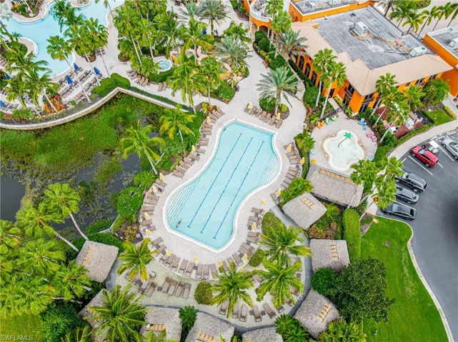 Bird's eye view of a pool