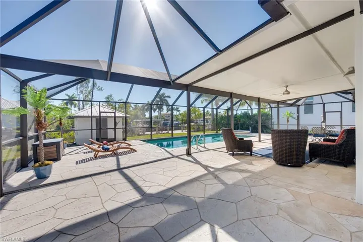 Large Deck space with covered area for dining or enjoying the outdoors in the shade.