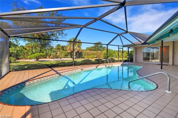 Pool featuring a lanai and a patio