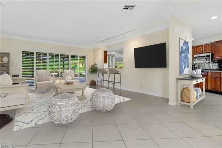 Living room virtually staged