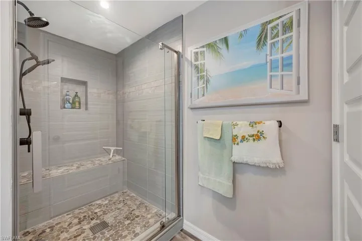Bathroom with an enclosed shower
