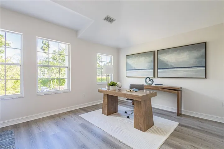 Office featuring light wood-style flooring