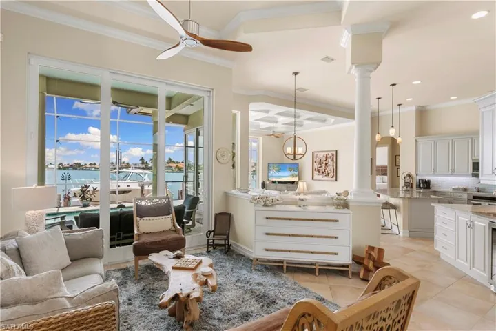 Tile throughout the common areas - living, kitchen, dining, family room, etc.