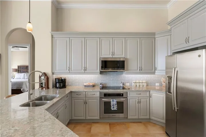 Ample cabinet and counter space and newer stainless steel appliances