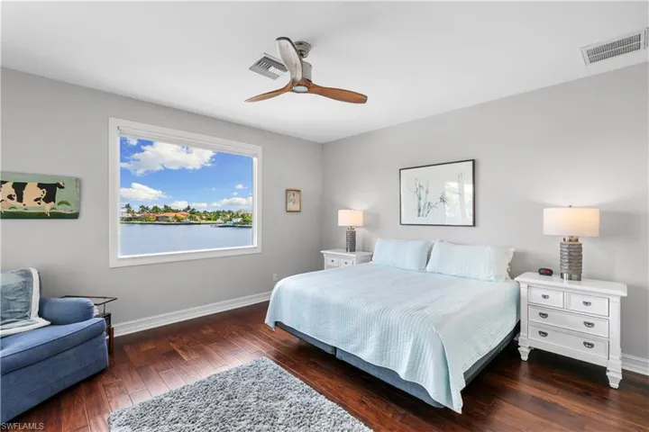 Upstairs bedroom with a picturesque view