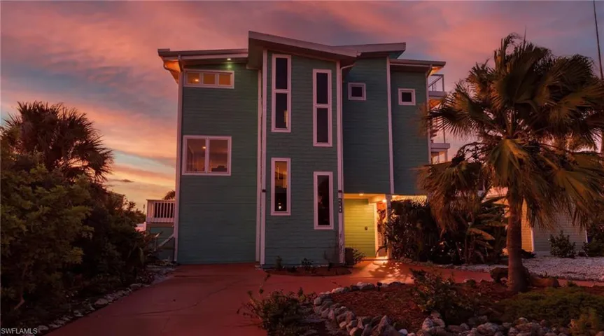 Front of home at sunset- virtually enhanced