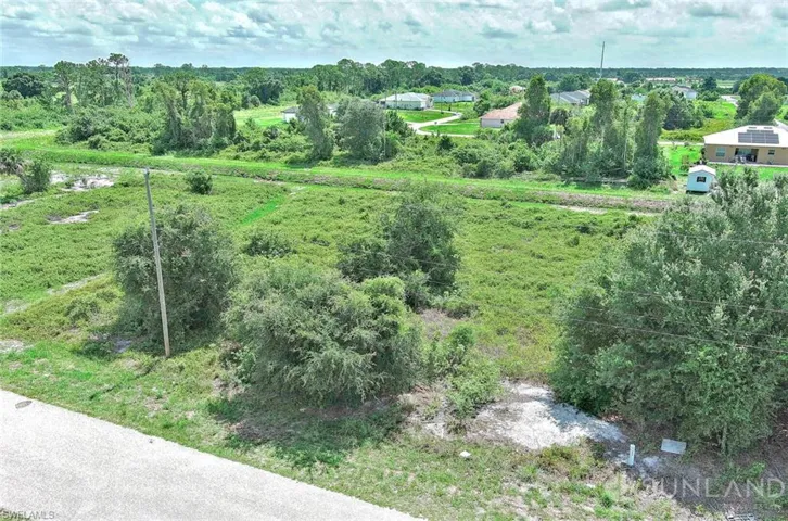 Aerial view of sparsely populated area