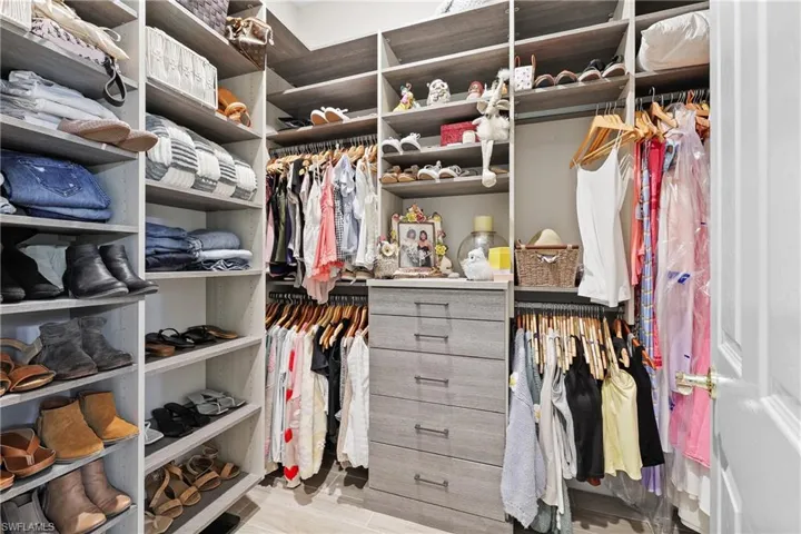 View of spacious California closet