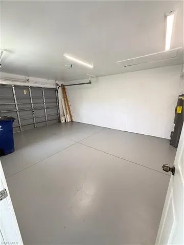 Garage with electric water heater