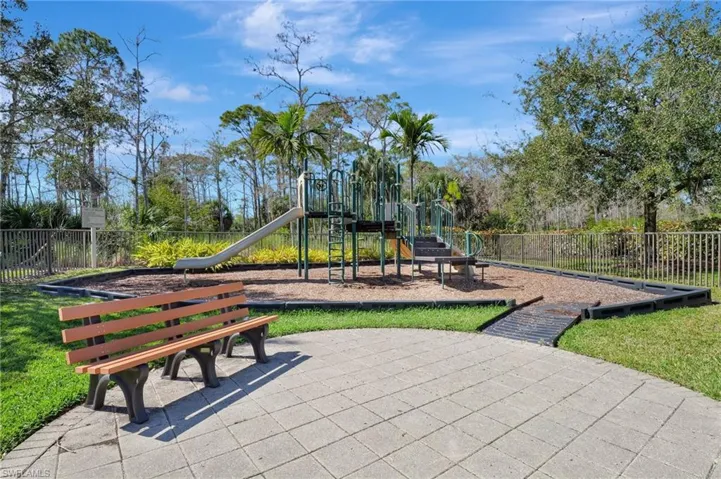 Community playground with fence