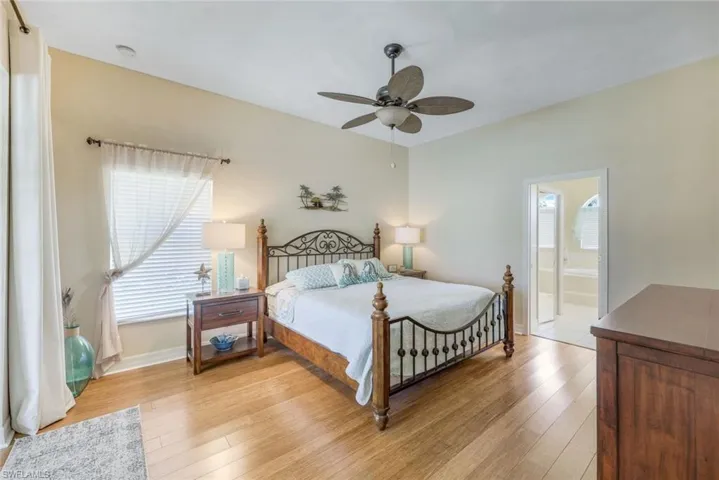 Master bedroom with bamboo floors