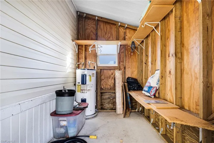 Storage featuring electric water heater
