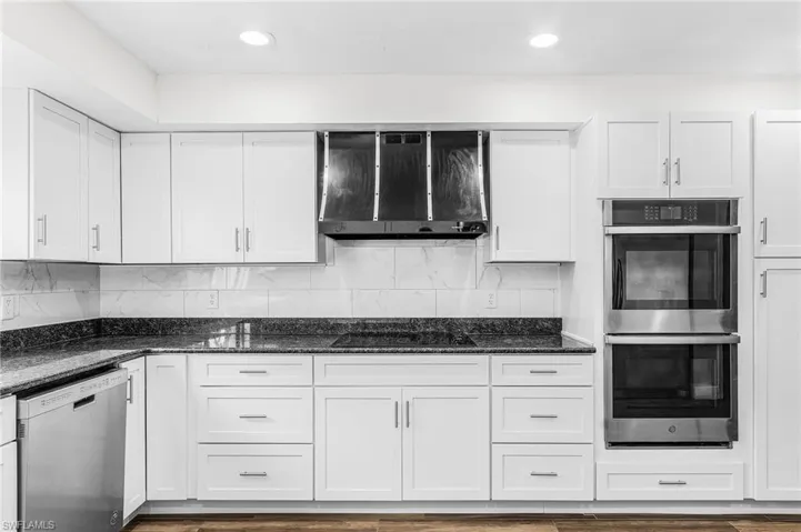 remodeled in 2026 with new white shaker cabiners, granite counter top, stainless steele applianced