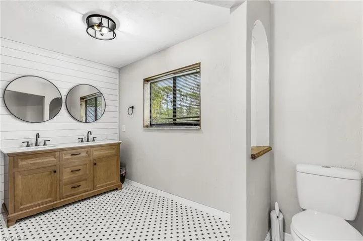 Primary Bedroom 2 -large remodeled bathroom with double sinks and huge walk-in shower