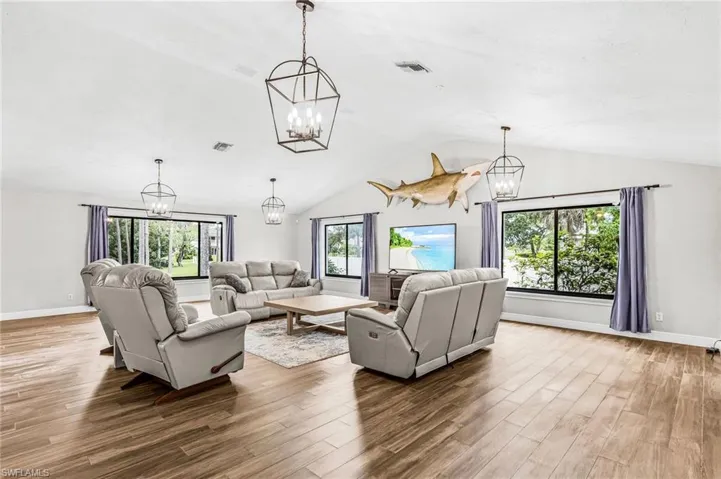 new light fixturesfurniture as seen included except for the 2 sharks - they are excluded