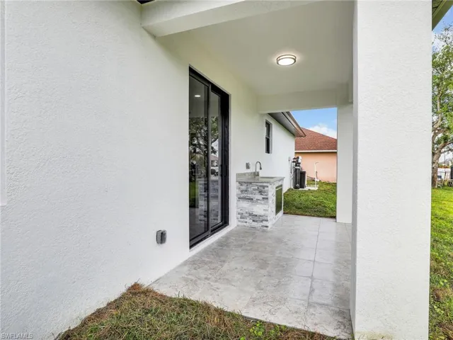 View of patio with cooling unit