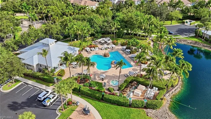 AERIAL VIEWS OF COMMUNITY POOL, SPA, AND CLUBHOUSE...