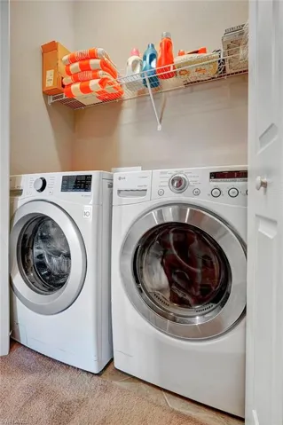 Laundry room with separate washer and dryer